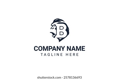 Elegant Gorilla Head Logo with Letter B