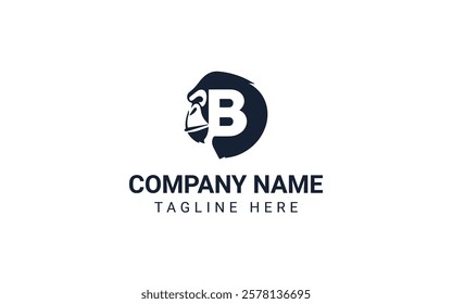 Elegant Gorilla Head Logo with Letter B