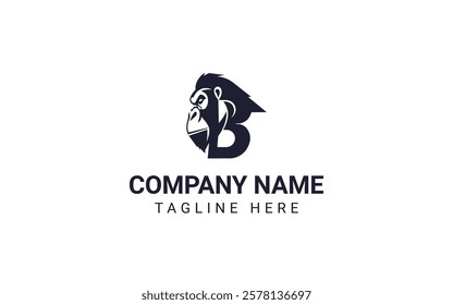 Elegant Gorilla Head Logo with Letter B