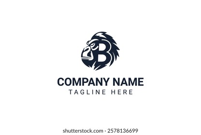 Elegant Gorilla Head Logo with Letter B