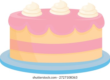 Elegante juego de Vector de pasteles gourmet, pasteles decorativos de celebración escalonados con adornos florales y corazones, pastel Ilustraciones de confitería de panadería para Bodas y cumpleaños