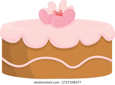 Elegante juego de Vector de pasteles gourmet, pasteles decorativos de celebración escalonados con adornos florales y corazones, pastel Ilustraciones de confitería de panadería para Bodas y cumpleaños