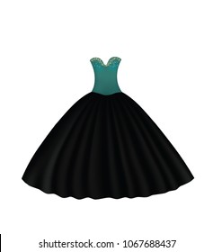 Elegant  gown dress, vector