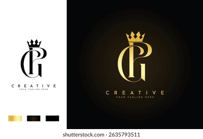 Elegant GP Monogram with Crown for Luxury Branding