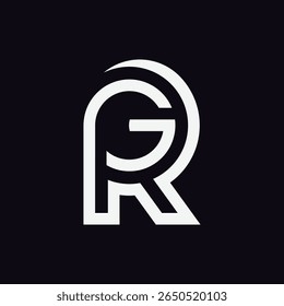 Elegant Gr Rg monogram with royalty style, perfect for stock market, finance, and business branding.