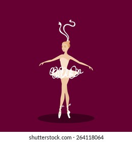 elegant, graceful ballet dancer in pose on stage