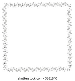 The elegant and graceful framework drawn in the form of stylized branches with foliage of black color