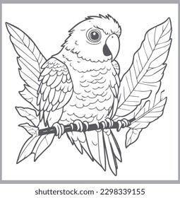 Elegant and Graceful Parrot Bird Art: A Compilation of Refined and Poetic Sketches vector illustration