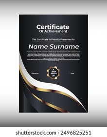 Elegant Gradient Certificate of Achievement and Appreciation Eps