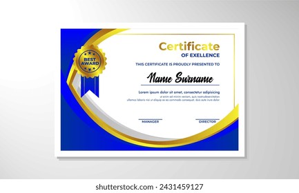elegant gradient certificate design template