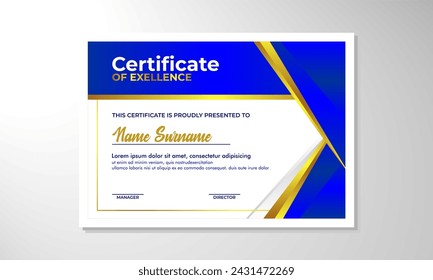 elegante plantilla de diseño de certificado de degradado