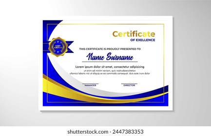 elegante Plantilla de diseño de certificado de gradiente