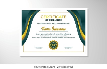 elegante Plantilla de diseño de certificado de gradiente