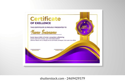 elegant gradient certificate design template