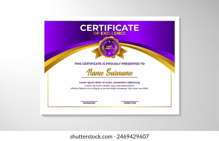 elegant gradient certificate design template