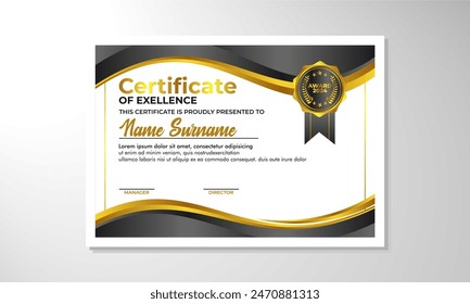 elegante Plantilla de diseño de certificado de gradiente