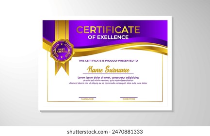 elegante Plantilla de diseño de certificado de gradiente