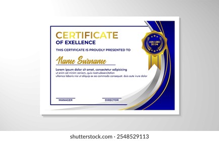 modelo de design de certificado de gradiente elegante