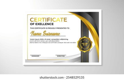 modelo de design de certificado de gradiente elegante
