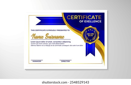 elegant gradient certificate design template