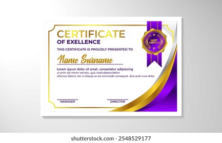 elegant gradient certificate design template