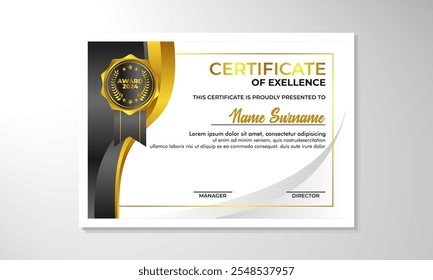 modelo de design de certificado de gradiente elegante