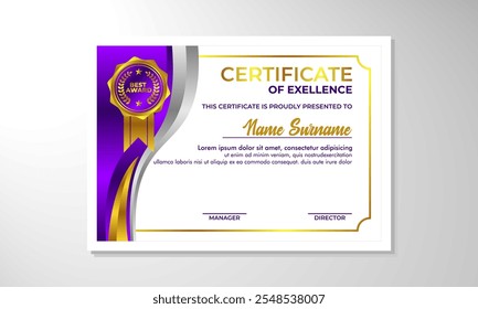 elegant gradient certificate design template