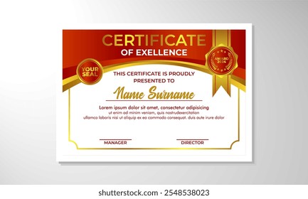 Plantilla elegante del diseño del certificado del gradiente