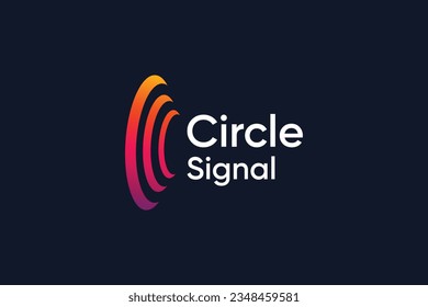 Elegant gradient circle signal logo design