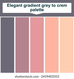Elegante paleta de gradiente gris a crema. 5 set paleta de colores. Hermosa paleta de colores
