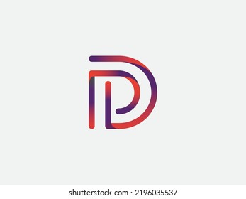 Elegant Gradient Logo D letters. Classic Modern Letters Minimal Fashion Design. Typography decoration D for branding, Technology