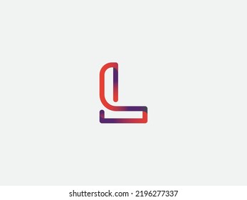 Elegant Gradient Logo L letters. Classic Modern Sans Serif Letters Minimal Fashion Design. Typography decoration B for branding, Technology