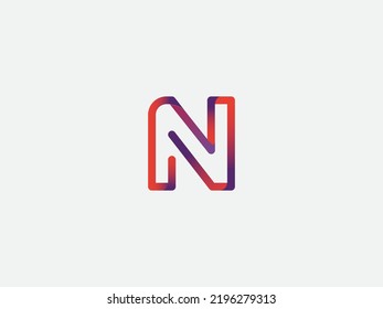 Elegant Gradient Logo N letters. Classic Modern Serif Letters Minimal Fashion Design. Typography decoration N for branding, Technology