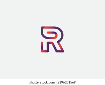 Elegant Gradient Logo R letters. Classic Modern Sans Serif Letters Minimal Fashion Design. Typography decoration R for branding, Technology