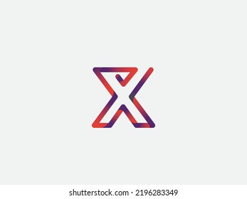 Elegant Gradient Logo X letters. Classic Modern Sans Serif Letters Minimal Fashion Design. Typography decoration X for branding, Technology