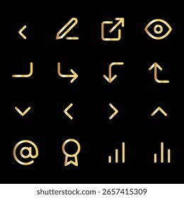 Iconos elegantes del vector del gradiente para el Web y el App

