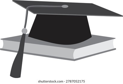 Elegant graduation cap on book black and white outline vector illustration designed in a clean and modern line art style. This educational artwork symbolizes knowledge, learning, academic achievement, wisdom, success, and graduation. The combination of a graduation cap placed on an open book creates a strong visual representation of education, study, teaching, and student accomplishment.

This high-quality editable EPS vector is perfect for schools, colleges, universities, online learning platforms, educational institutions, libraries, study centers, training programs, and academic branding projects. The minimal black and white outline design gives a professional, stylish, and timeless appearance suitable for logos, icons, brochures, certificates, presentations, social media graphics, posters, banners, and website elements.

The smooth monoline outline and scalable vector quality make the illustration easy to customize, resize, and recolor without losing clarity. Ideal for both personal and commercial use, this modern education concept artwork fits perfectly in print and digital media projects related to learning, scholarship, teaching, graduation ceremonies, and academic success.