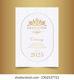 Elegante plantilla de invitación a graduación con ornamento