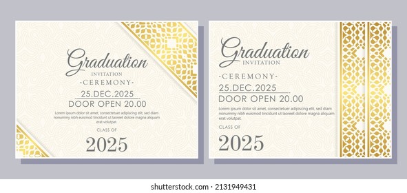 Elegant graduation invitation template with ornamental border