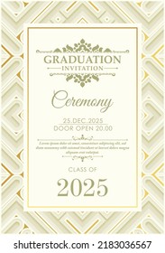 Elegant graduation invitation template with ornamental border