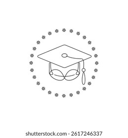 Elegant Graduation Quote Design – Handcrafted Congrats Graduate Font Art
Graduation Cap One Line Art – Simple Continuous Line Drawing