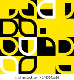 Elegant Grafic pattern with abstract geometric shapes. Black, yellow color. Vector illustration