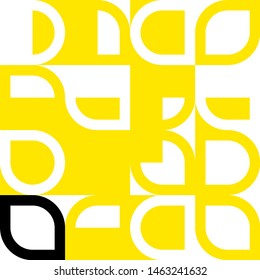 Elegant Grafic pattern with abstract geometric shapes. Black, yellow color. Vector illustration