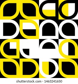Elegant Grafic pattern with abstract geometric shapes. Black, yellow color. Vector illustration