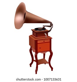 Elegant gramophone of the 19th century.