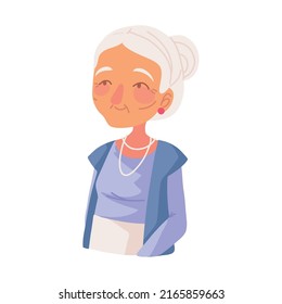 elegant grandmother character icon isolated