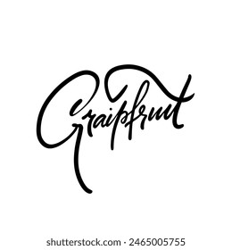 The elegant Grapefruit calligraphic inscription in black on white exudes stylish simplicity and sophistication