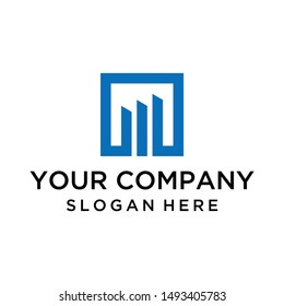Elegant graphic bar or building logo design for business company