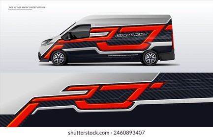 elegant graphic van car wrap livery design vector file eps 10. printable file design include