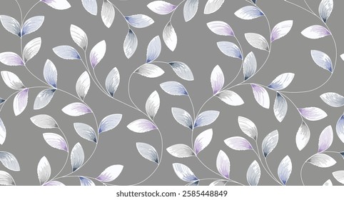 Elegant Gray Background with Delicate Floral Pattern